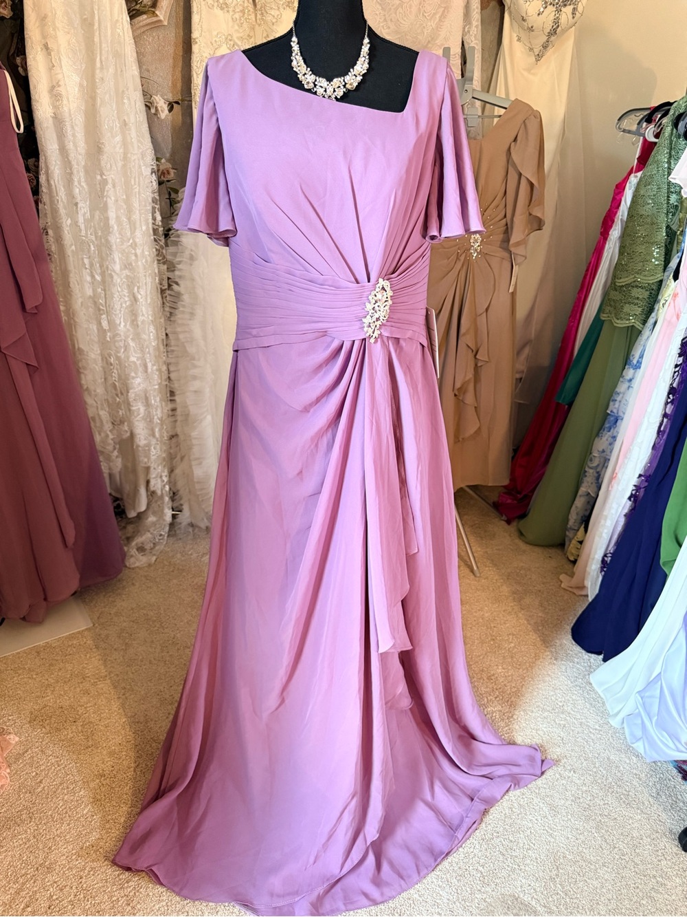 #37. Lavender Gown with Draped Waist